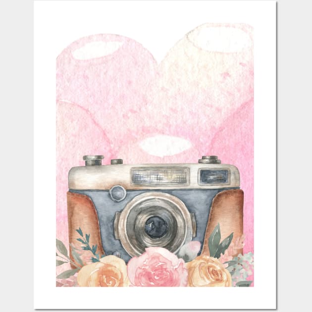 Hand painted retro polaroid Wall Art by Martsy